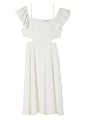 Straps Neck Split Front Irregular Long Beach Dress