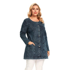 Stretch Knitted Denim with Shoulder Pads