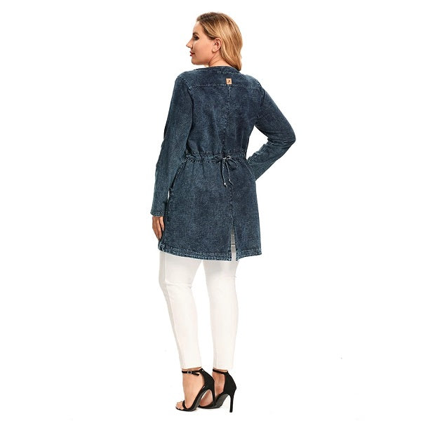 Stretch Knitted Denim with Shoulder Pads
