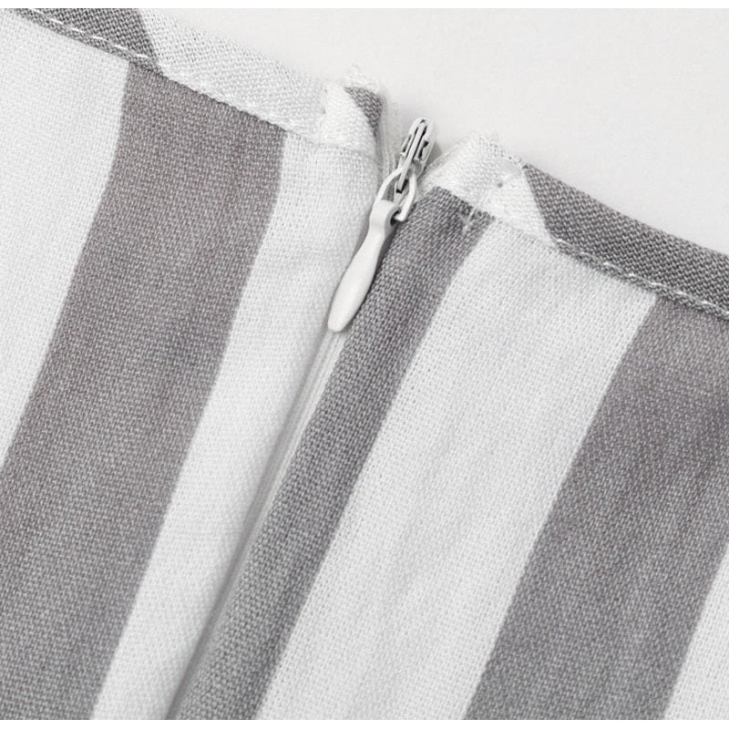 Stripe Rruffles Bow Tie Casual Beach Dress