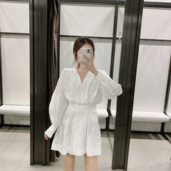 Stylish V Neck Casual Mini Dress
