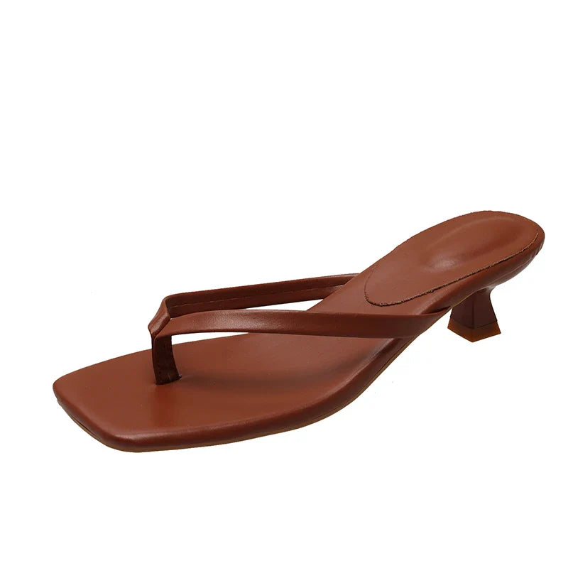 Design Clip Toe Slippers Comfort Low Heel