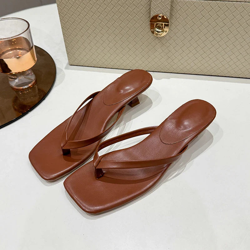 Design Clip Toe Slippers Comfort Low Heel