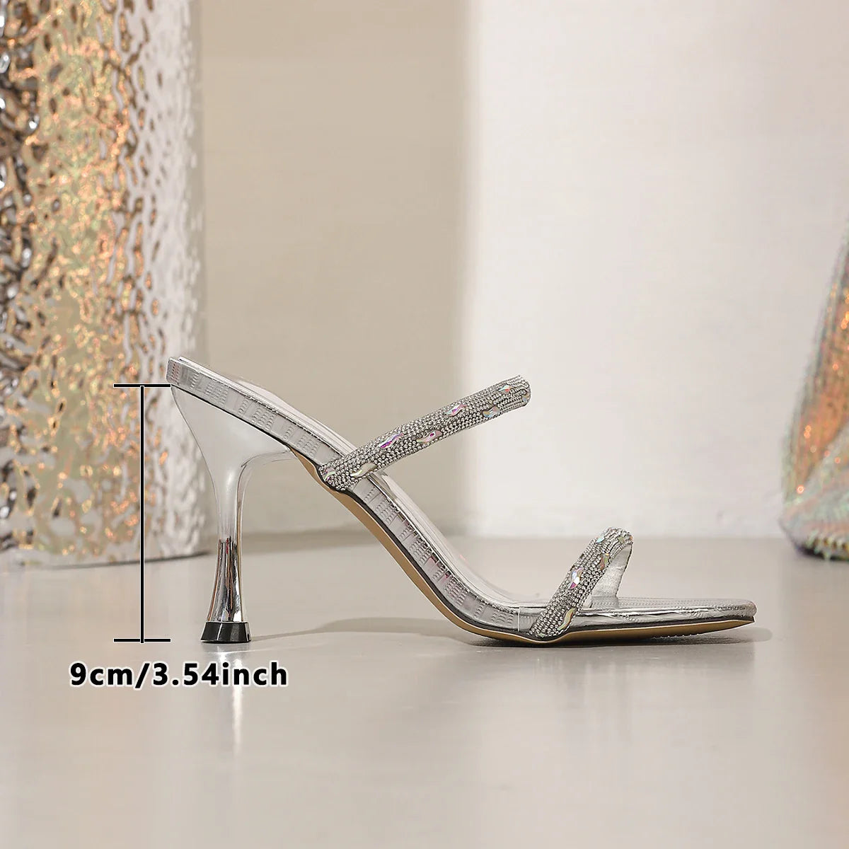 Diamond-shaped Midheel Design Flip-flops High Heel