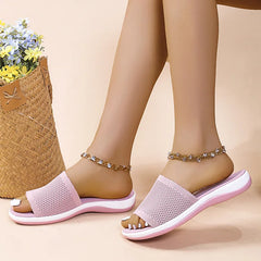 Elastic Force Slippers Sandals Roman Flat Slippers Casual Beach Indoor and Outdoor Shoes