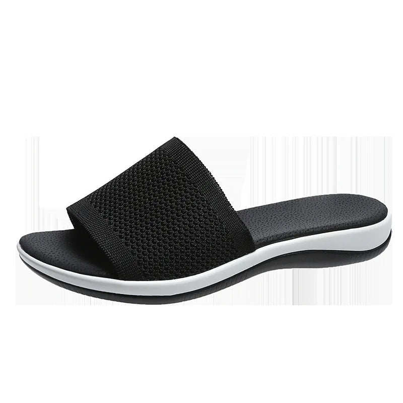 Elastic Force Slippers Sandals Roman Flat Slippers Casual Beach Indoor and Outdoor Shoes
