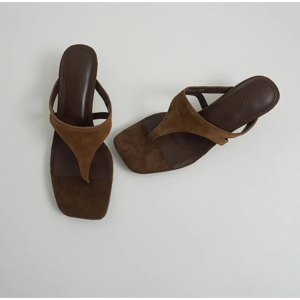 Clip Toe Slippers Comfort Low Heel