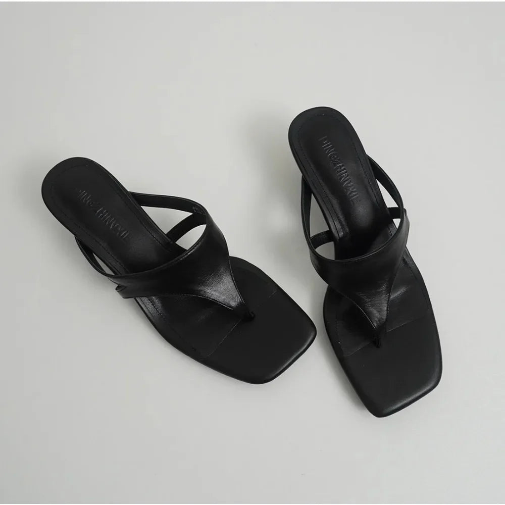 Clip Toe Slippers Comfort Low Heel