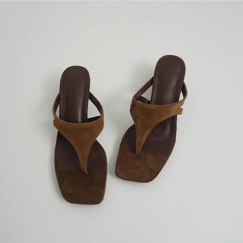 Clip Toe Slippers Comfort Low Heel