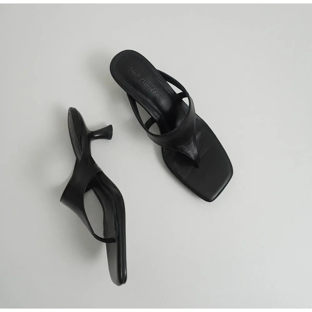 Clip Toe Slippers Comfort Low Heel