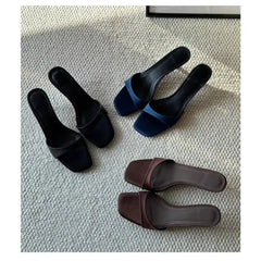 Open Toe Slippers Slip on Ladies Comfort Outdoor Thin Heel