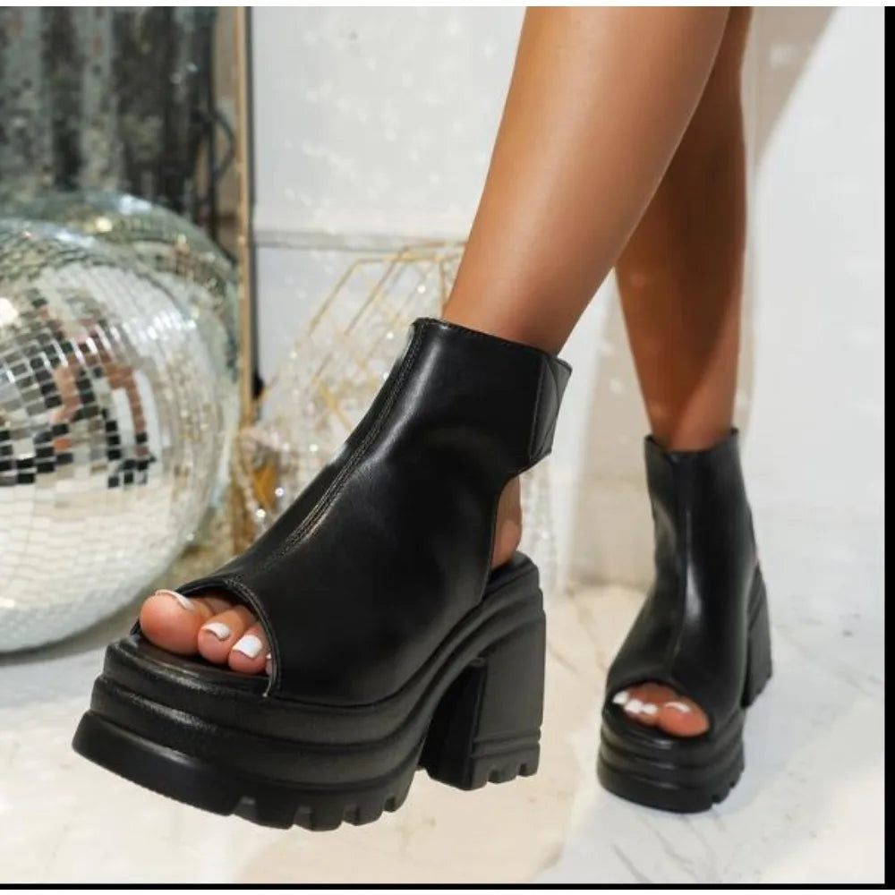 Fish Mouth Open Toe Light Banquet High Heel