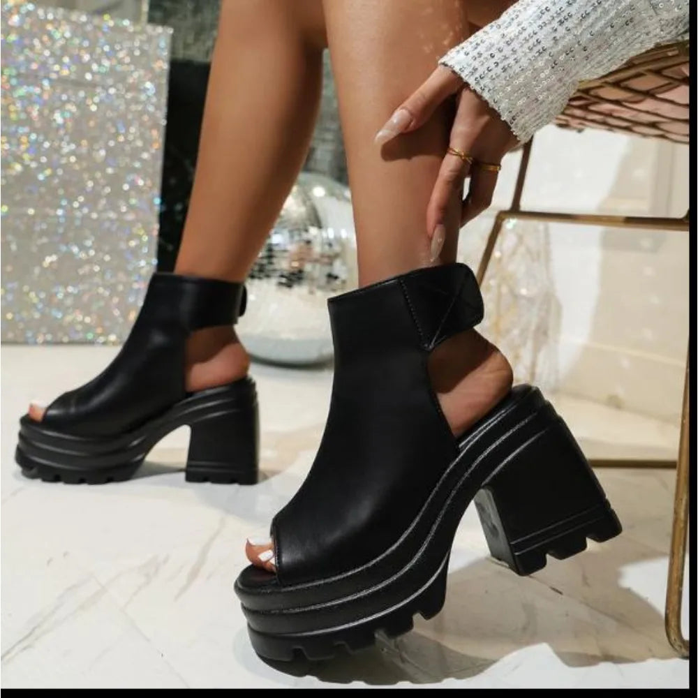 Fish Mouth Open Toe Light Banquet High Heel