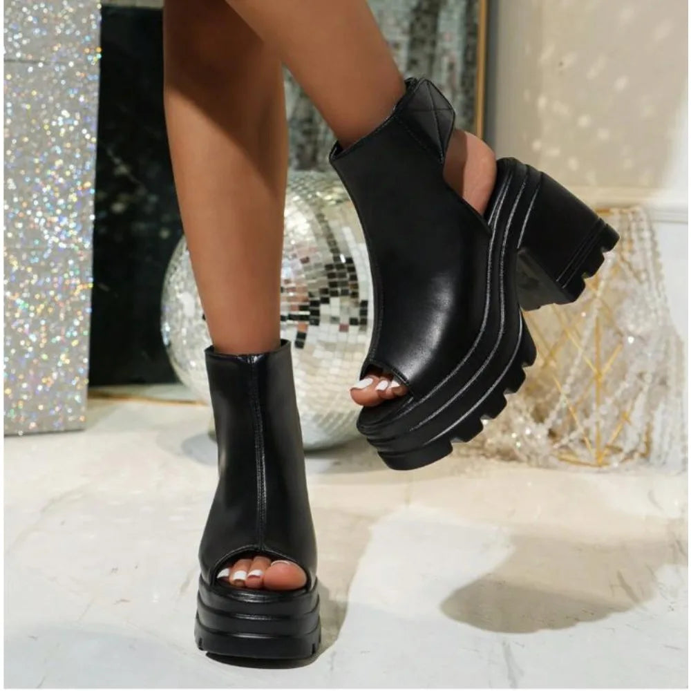Fish Mouth Open Toe Light Banquet High Heel