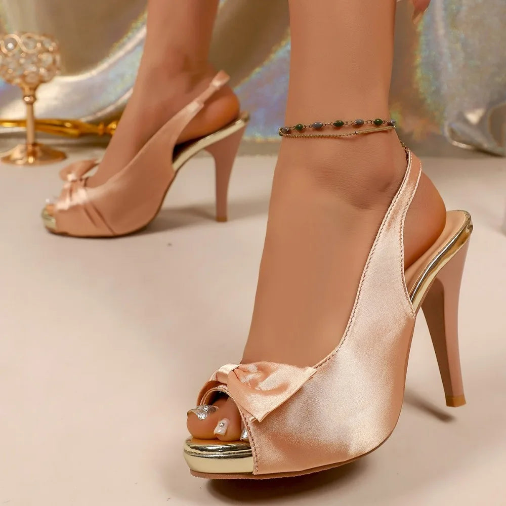 French Fish Mouth Open Toe One Strap Sandals Stiletto Temperament High Heel