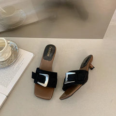 Outdoor Versatile Square Head Slippers Stylish Comfortable Casual Sandals for Ladies