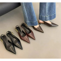 Pointed Toe Sandals Singbacks Mules Shoes