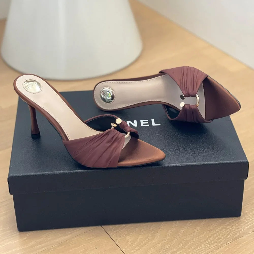 Slippers Open Toe Thin High Heel