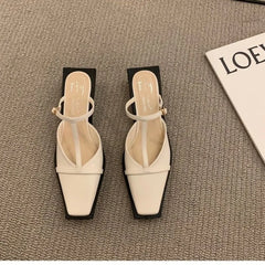 Mules Slipper Shallow Square Toe Slides Flat Sandals Outdoor Dress Sandal Sandalias