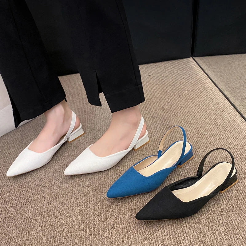 Retro Solid Color Heel