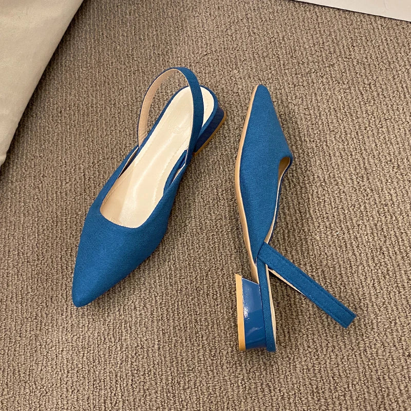 Retro Solid Color Heel