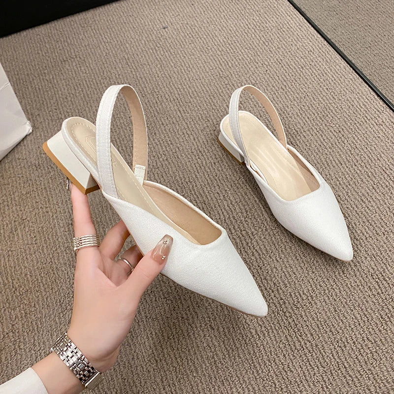 Retro Solid Color Heel