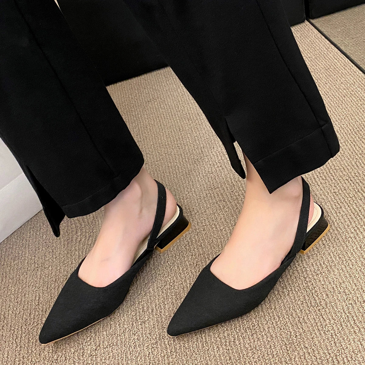 Retro Solid Color Heel