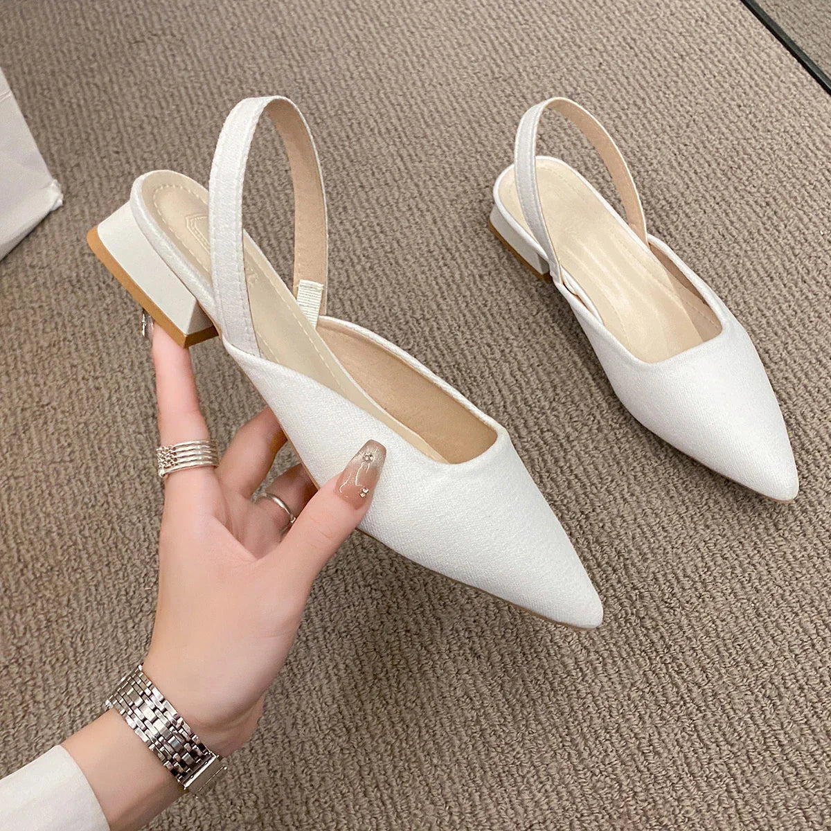 Retro Solid Color Heel