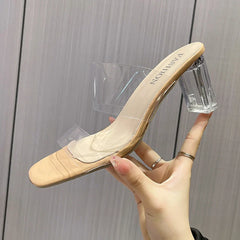 Pumps Sandals PVC Jelly Slippers Open Toe High Heel