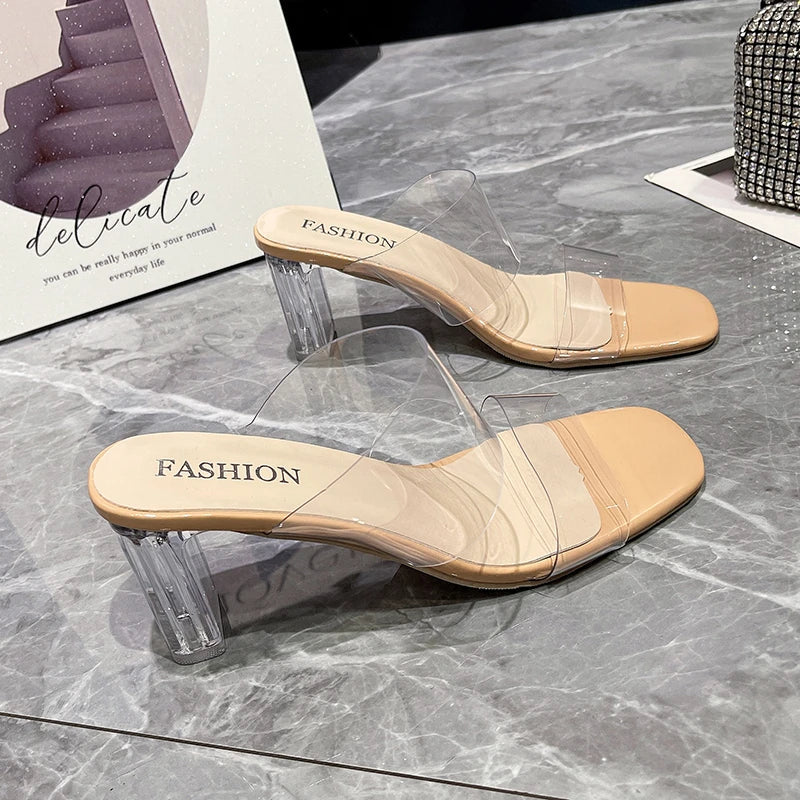Pumps Sandals PVC Jelly Slippers Open Toe High Heel