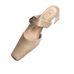 Summers Evening Breeze Baotou Half Slippers French Low Heel