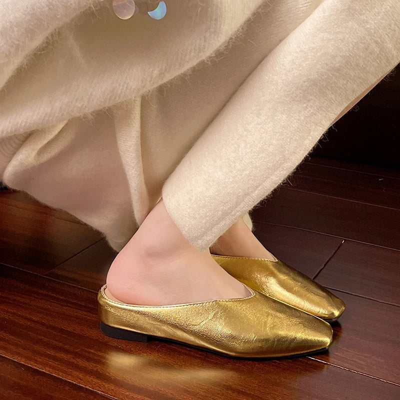 Summers Slippers Square Toe Elegant Sandals Luxury Designer Shoes