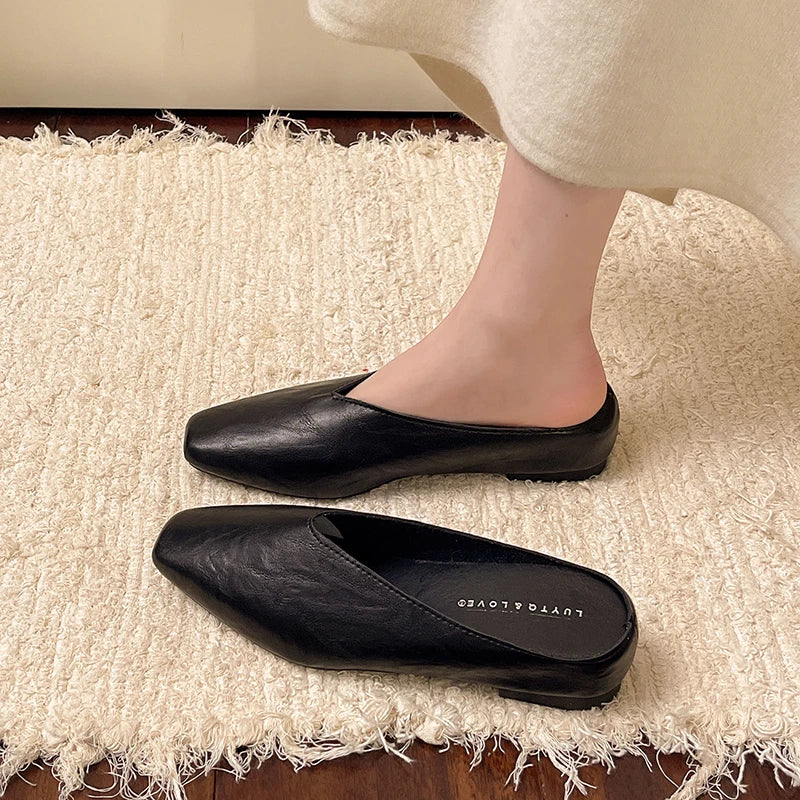 Summers Slippers Square Toe Elegant Sandals Luxury Designer Shoes