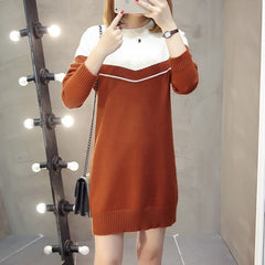 Sweater Skirt Long Section Of long-Sleeved Slim Sweater