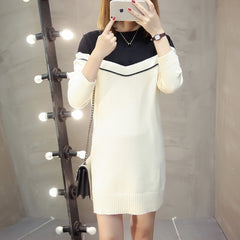 Sweater Skirt Long Section Of long-Sleeved Slim Sweater
