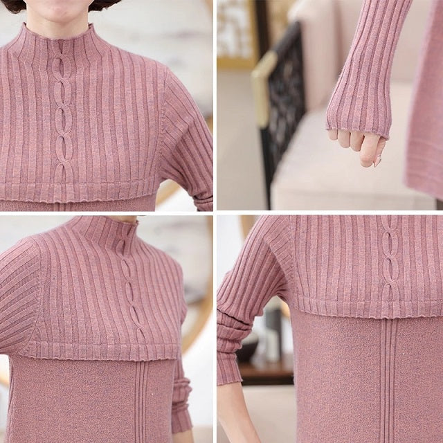 Sweater Version Of Mid Aged Jersey Jacket