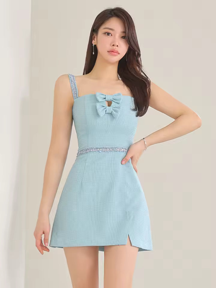 Sweet Chic Hollow Bow Strapless Slim Mini Party Prom Birthday Dress