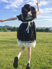 Sweet Sailor Style Short Sleeve Lolita One Piece Dresses