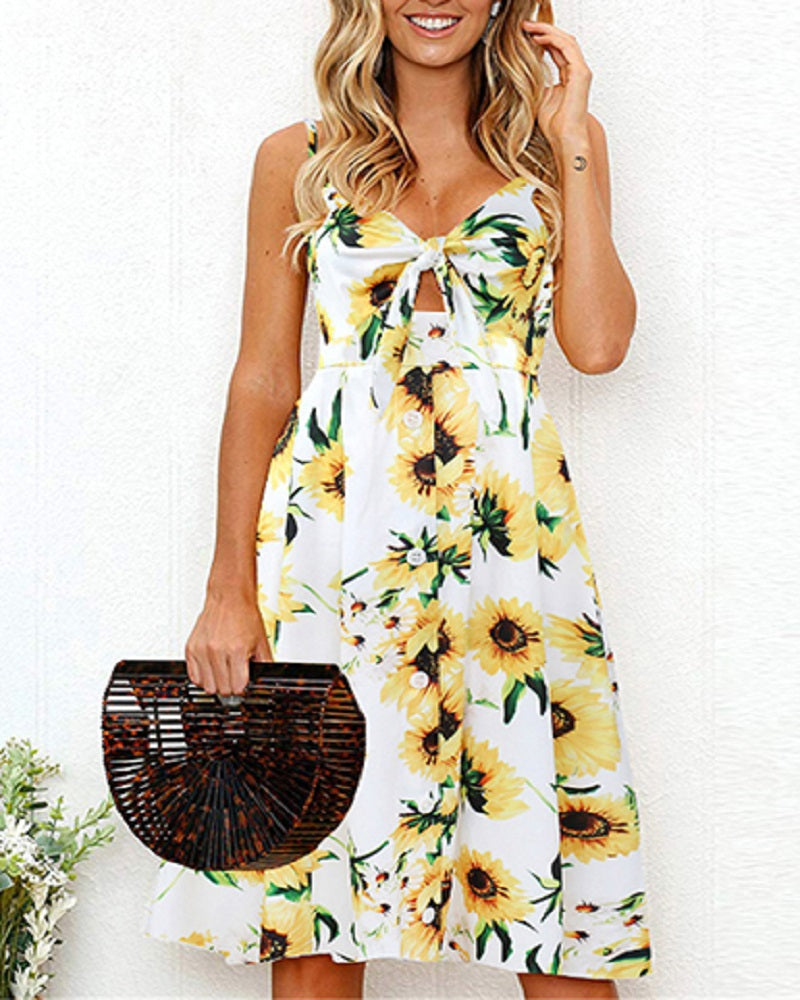 Sweetheart Cut Out and Tie Sundress