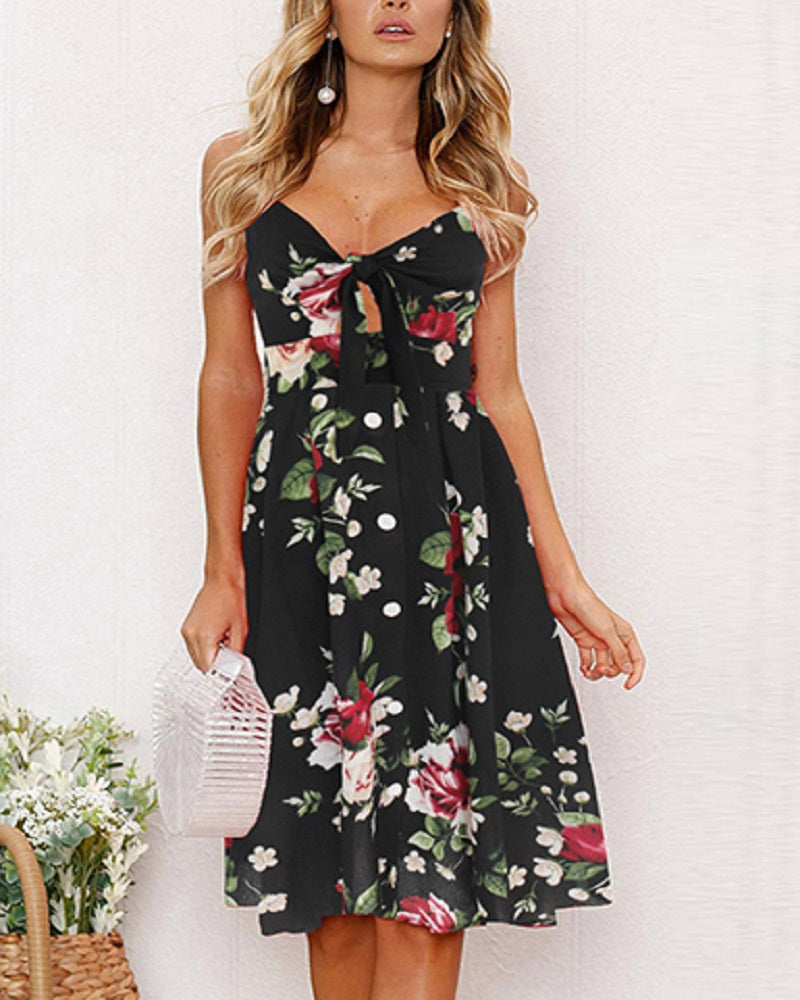 Sweetheart Cut Out and Tie Sundress