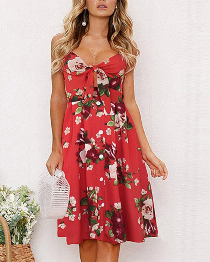 Sweetheart Cut Out and Tie Sundress