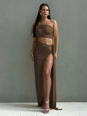 Tank Tops Long Skirts Party Club Vacation Two Piece Matching Sets