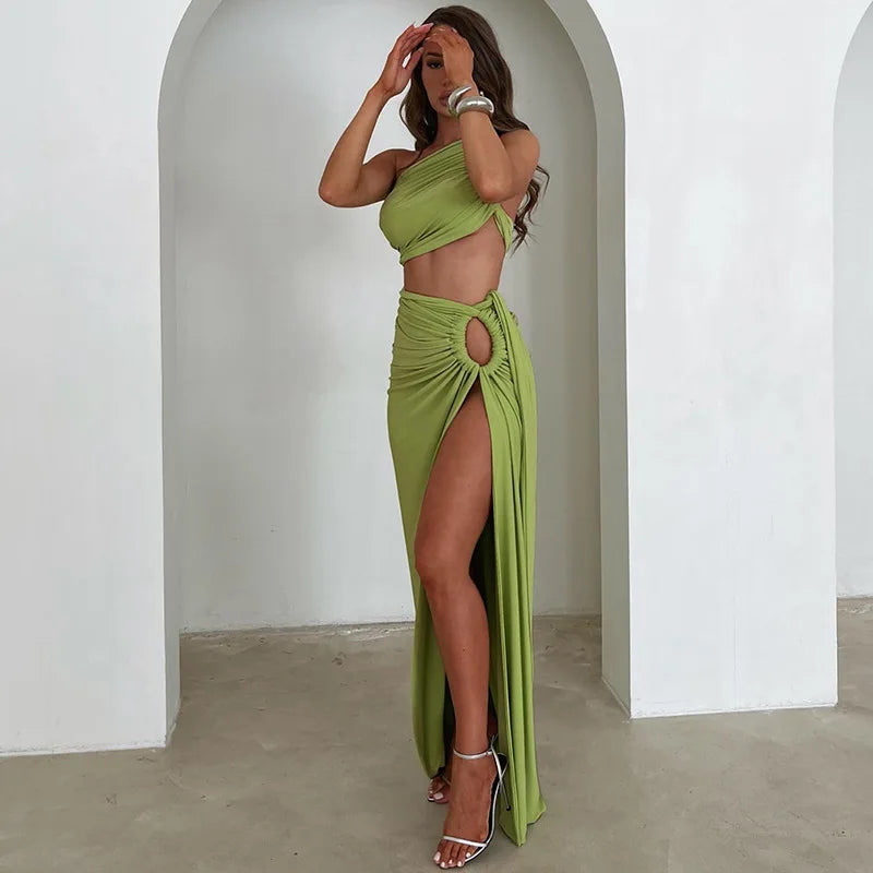 Tank Tops Long Skirts Party Club Vacation Two Piece Matching Sets