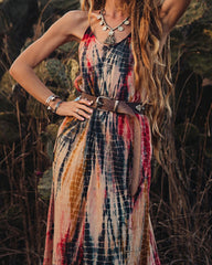 Tie-Dye Printed Maxi Dress