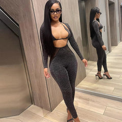 Trendy Mesh Patchwork Overalls for Cut Out Skinny Jumpsuit With Underwear Bra