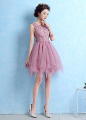 Cocktail Lace Applique Prom Homecoming Dress