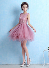 Cocktail Lace Applique Prom Homecoming Dress