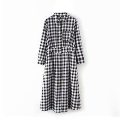 Turn Down Collar Elastic Waist Office Pleated Dress
