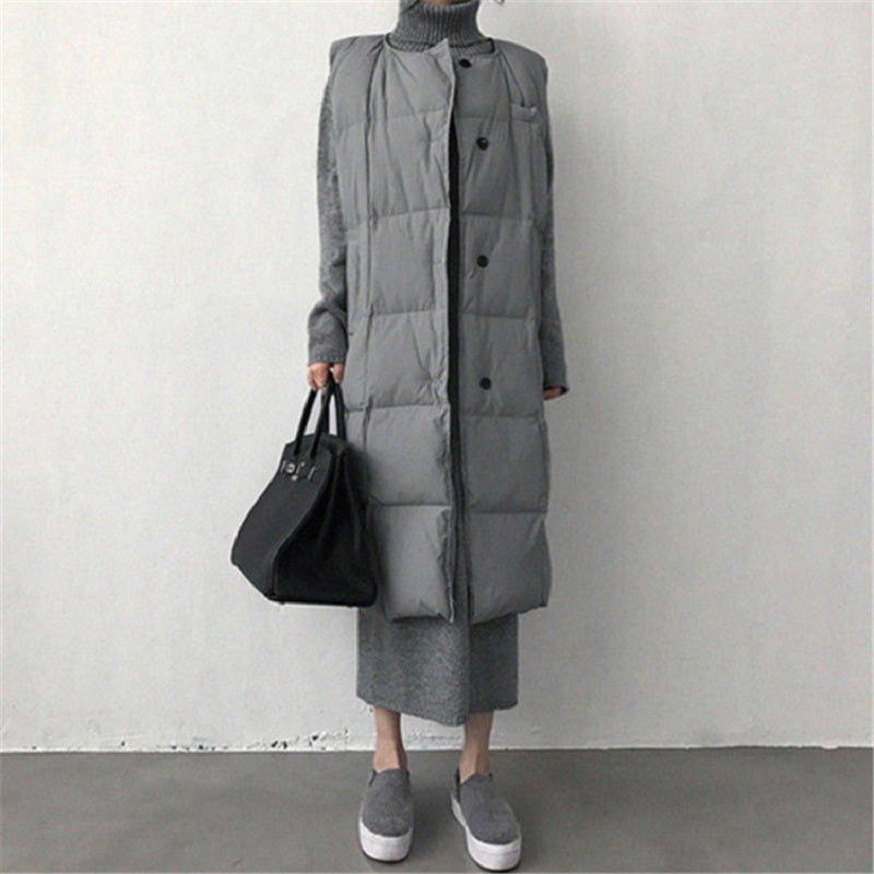 Turtleneck Split Knitting Straight Korean Style Fashionable Sweater Dress