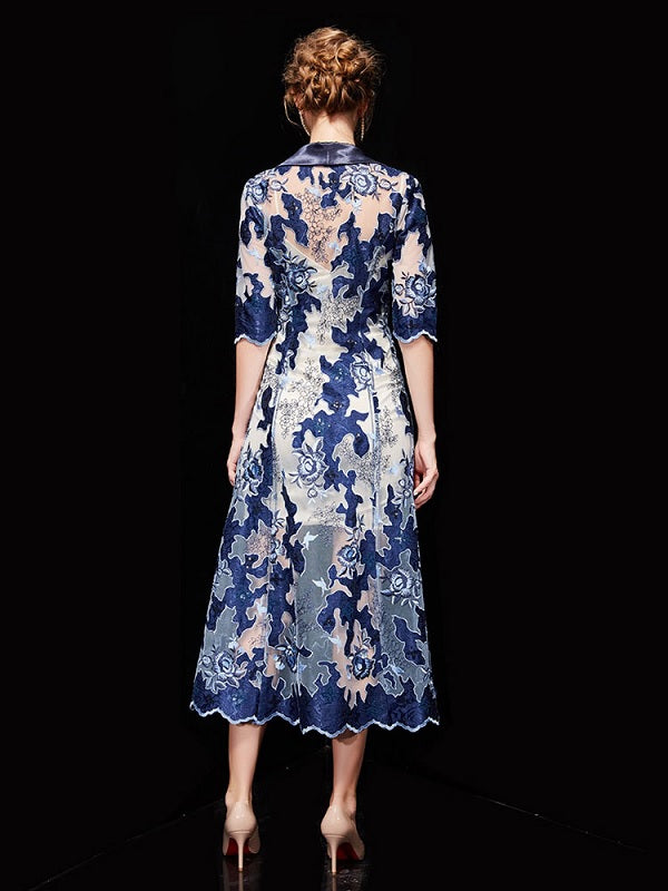 Two Piece Embroidered Formal Wedding Guest Dress